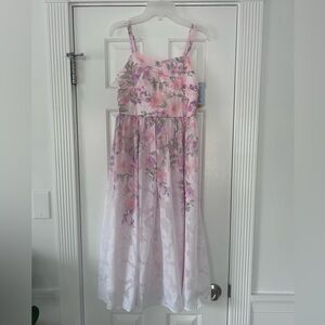 Cat & Jack Pink Floral Spaghetti-Strap Party Dress